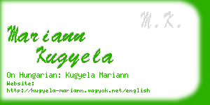 mariann kugyela business card